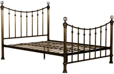 Schreiber Oborne Metal Kingsize Bedframe - Brass/Crystal
